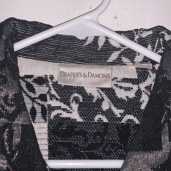 Drapers & Damons Womens Floral Patchwork Jacket Black & White - Picture 3 of 11